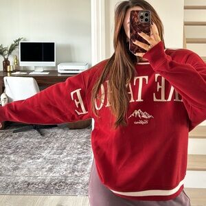 Abercrombie & Fitch Red Crew Neck Sweater